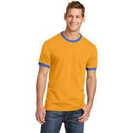 Port & Company PC54R 5.4-Oz Cotton Ringer Tee - Gold/Royal