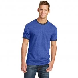 Port & Company PC54R Core Cotton Ringer Tee - Heather Royal/Navy