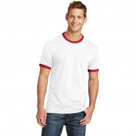 Port & Company PC54R Core Cotton Ringer Tee - White/Red