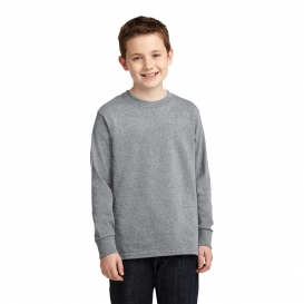 Port & Company PC54YLS Youth Long Sleeve 5.4-oz Cotton T-Shirt - Athletic Heather