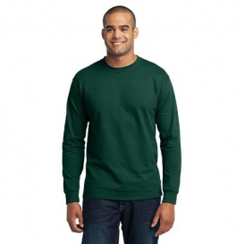 Port & Company PC55LST Tall Long Sleeve 50/50 Cotton/Poly T-Shirt - Dark Green