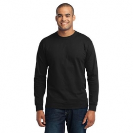 Port & Company PC55LST Tall Long Sleeve 50/50 Cotton/Poly T-Shirt - Jet Black