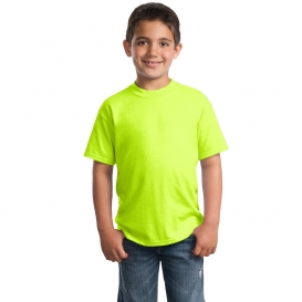 Port & Company PC55Y Youth 50/50 Cotton/Poly T-Shirt - Safety Green