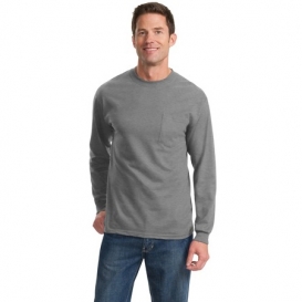 Port & Company PC61LSPT Tall Long Sleeve Essential T-Shirt with Pocket - Athletic Heather