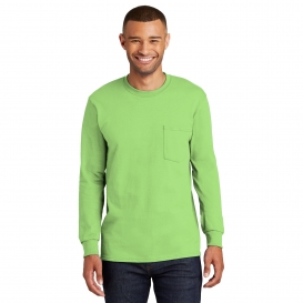 Port & Company PC61LSP Long Sleeve Essential Pocket Tee - Lime