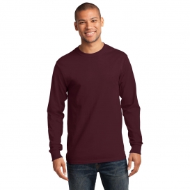 Port & Company PC61LS Long Sleeve Essential T-Shirt - Athletic Maroon