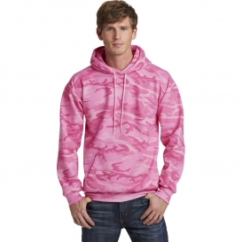 Port & Company PC78HC Core Fleece Camo Pullover Hooded Sweatshirt - Pink Camo