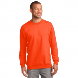 Port & Company PC90T Tall Essential Fleece Crewneck Sweatshirt - Safety Orange