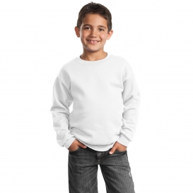 Port & Company PC90Y Youth Crewneck Sweatshirt - White