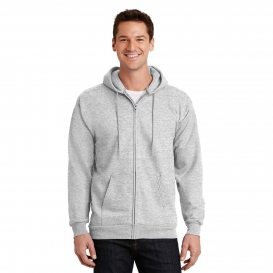 Port & Company PC90ZHT Tall Essential Fleece Full-Zip Hooded Sweatshirt - Ash