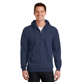 Port & Company PC90ZHT Tall Essential Fleece Full-Zip Hooded Sweatshirt - Navy
