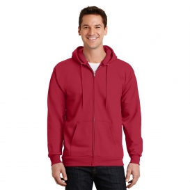 Port & Company PC90ZHT Tall Essential Fleece Full-Zip Hooded Sweatshirt - Red