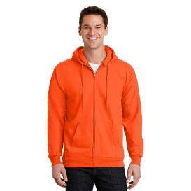 Port & Company PC90ZHT Tall Essential Fleece Full-Zip Hooded Sweatshirt - Safety Orange
