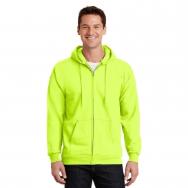 Port & Company PC90ZH Essential Fleece Full-Zip Hooded Sweatshirt - Safety Green