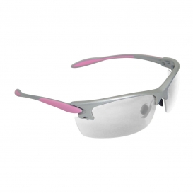 Radians Womens Pink Shooting Glasses - Silver and Pink Frame - Clear Lens