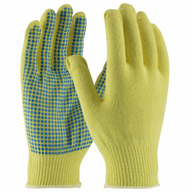 PIP 08-K200PD Kut-Gard Seamless Knit Kevlar Gloves with PVC Dot Grip - Light Weight