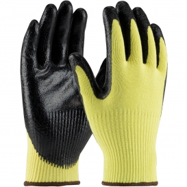 PIP 09-K1400 G-Tek CR Seamless Knit Kevlar Gloves - Nitrile Coated Smooth Grip on Palm & Fingers - Medium Weight