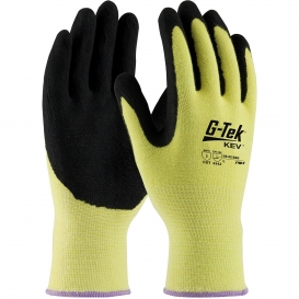 PIP 09-K1660 G-Tek KEV Seamless Knit Kevlar Gloves - Nitrile Coated MicroFinish Grip on Palm & Fingers - Medium Weight