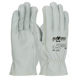 Cut-Resistant Gloves: Size X-Large, ANSI Puncture 3, Kevlar Lined, Goatskin