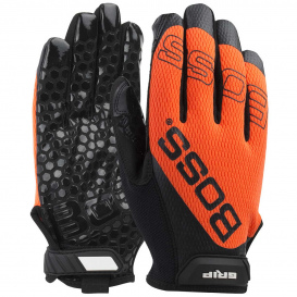 PIP 120-MG1240T Synthetic Microfiber Palm with Silicone Grip and Hi-Vis Mesh Fabric Back - Hi-Vis Orange