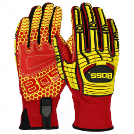PIP 120-MP2415 Boss Synthetic Leather Palm Gloves with Silicone Grip - TPR Impact Protection