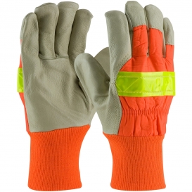 Long Cuff Caiman 1243-6 Utility/Iron Workers Gloves X-Large Heatrac Insulated Kontour Pattern Hi-Viz/Reflective 