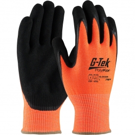 PIP 16-340OR G-Tek PolyKor Hi-Viz Seamless Knit PolyKor Blended Gloves - Double Dipped Nitrile Coated Micro-Surface Grip on Palm & Fingers