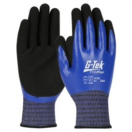 PIP 16-939 G-Tek Seamless Knit PolyKor X7 Blended Gloves - Nitrile Coated Microsurface Grip