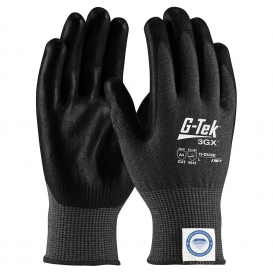 PIP 19-D526B G-Tek 3GX Black Seamless Knit Dyneema Blend Gloves - PU Coated Foam Grip