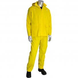 Medium Wieght .20MM 3-Piece PVC Yellow Rain Suit R110M 