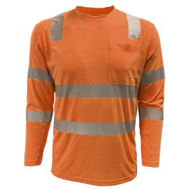 Reflective Apparel 204CMPS Type R Class 3 EcoChill Long Sleeve Safety Shirt - Orange