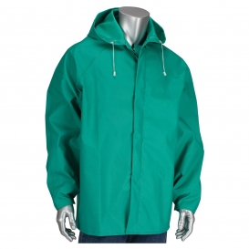 PIP 205-420JH Falcon ChemFR Treated PVC Jacket with Hood - Green