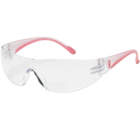 Bouton 250-12 Lady Eva Readers Safety Glasses - Pink Temples - Clear Bifocal Anti-fog Lens