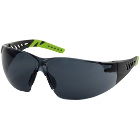 Bouton 250-36-1021 Q-Vision Safety Glasses - Black/Lime Green Temples - Gray Anti-Fog Lens