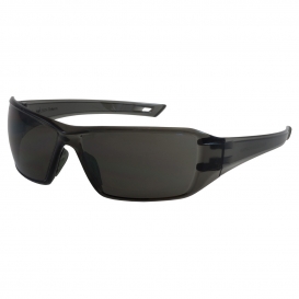 Bouton 250-46-0521 Captain Safety Glasses - Glossy Black Frame - Smoke/Gray FogLess 3Sixty Anti-Fog Lens