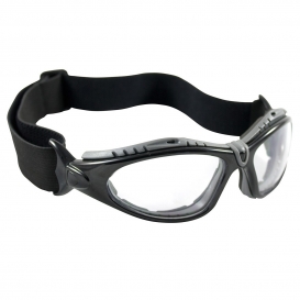 Bouton 250-50-0420 Fuselage Safety Glasses/Goggles - Black Foam Lined Frame - Clear Anti-fog Lens
