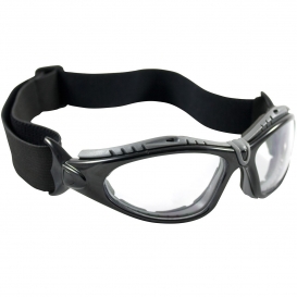 Bouton 250-50-0420 Fuselage Safety Glasses/Goggles - Black Foam Lined Frame - Clear Anti-fog Lens