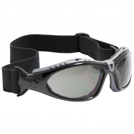 Bouton 250-50-0521 Fuselage Safety Glasses/Goggles - Black Foam Lined Frame - Smoke/Gray FogLess Lens