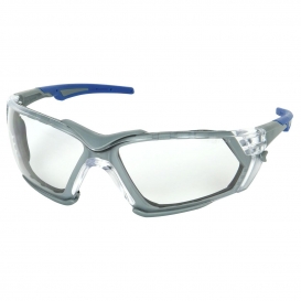 Bouton 250-54-0020 Fortify Safety Glasses - Gray Foam Lined Frame - Clear Anti-Fog Lens