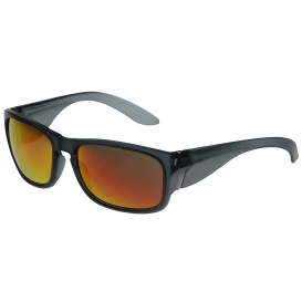 Bouton 250-57-0004 Bond Safety Glasses - Translucent Charcoal Frame - Red Mirror Plus Lens
