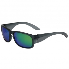 Bouton 250-57-0008 Bond Safety Glasses - Translucent Charcoal Frame - Green Mirror Plus Lens
