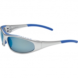 Bouton FlashFire Safety Glasses - Silver Frame - Blue Mirror Anti-Fog Lens