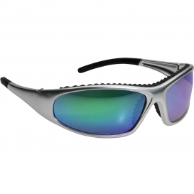 Bouton FlashFire Safety Glasses - Silver Frame - Green Mirror Anti-Fog Lens