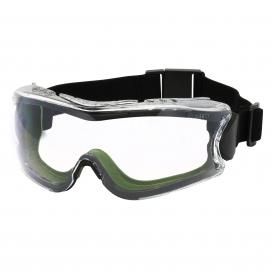 Bouton 251-63-0520 Mission Safety Goggles - Green Frame - Clear Anti-Fog Lens - Elastic Strap