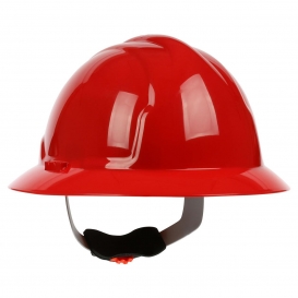 PIP 280-FBW4200 Full Brim Hard Hat - 4-Point Wheel Ratchet Suspension - Red