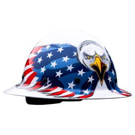 PIP 280-HP1481EAG-01 Dynamic Wolfjaw Smooth Dome Full Brim Hard Hat - 8-Point Ratchet Suspension - White Eagle