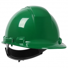 PIP 280-HP241RV Dynamic Whistler Vented Cap Style Hard Hat- 4-Point Ratchet Suspension - Green