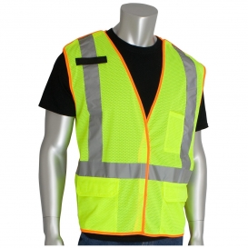 PIP 302-0210 Type R Class 2 X-Back Breakaway Mesh Safety Vest - Yellow/Lime