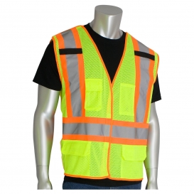PIP 302-0212 Type R Class 2 Breakaway Two-Tone Mesh Safety Vest - Yellow/Lime