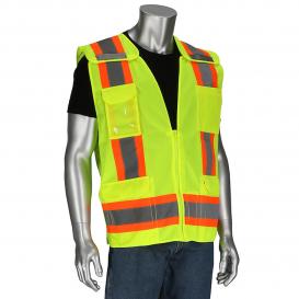 PIP 302-0505 Type R Class 2 Mesh Breakaway Surveyors Safety Vest - Yellow/Lime